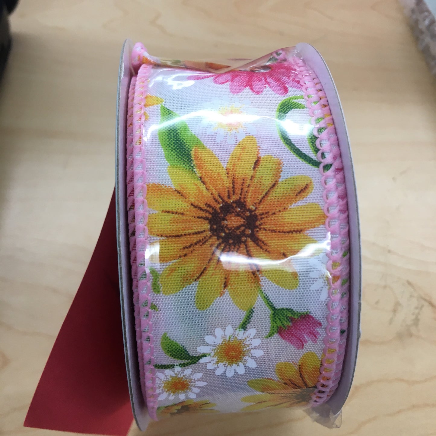 RW807115  1.5" x 10yd Florals  Yel/Pink/Grn