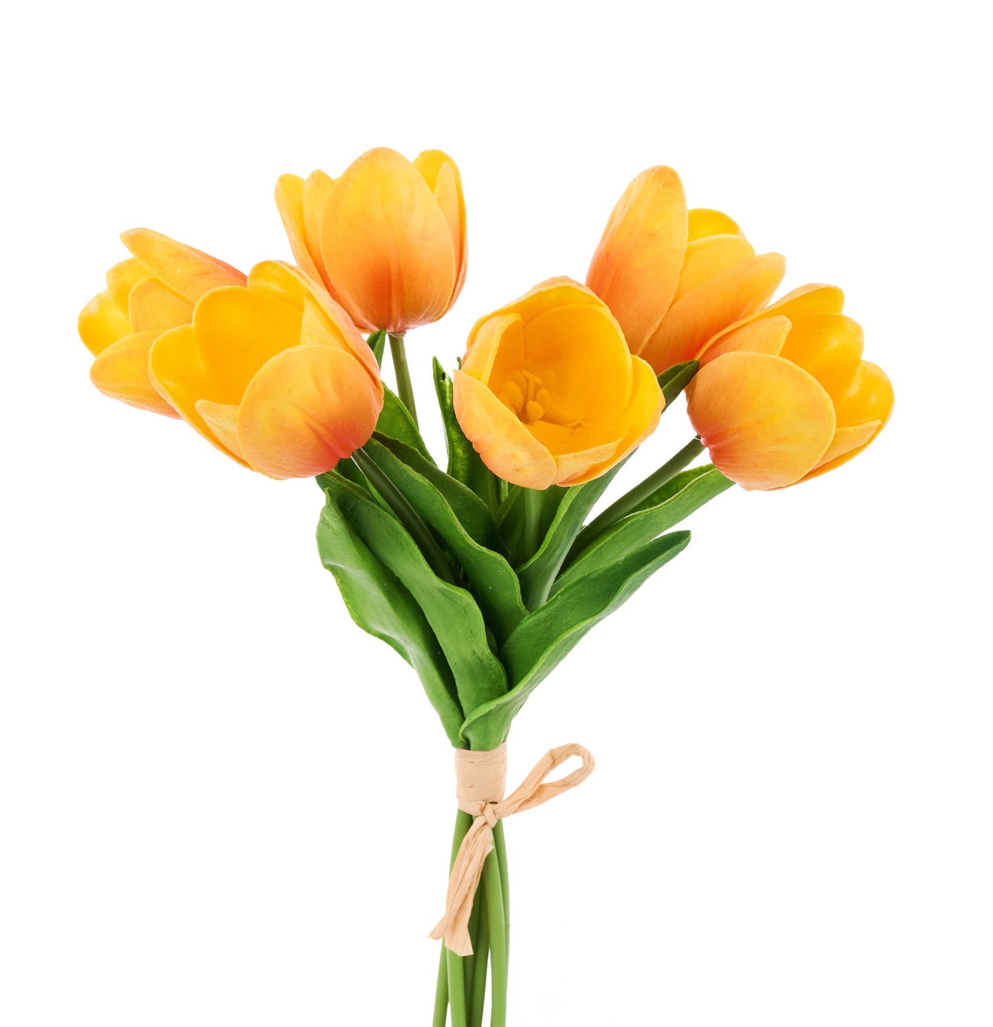 FN172433   14"L Medium Tulip Flower Bundle x 6    Orange/Yellow