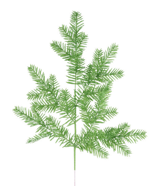 XV766175  25"L Glitter Hemlock Spray x 6 Laser Lime Green