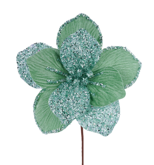 XS765531   17"L x 9.5"Dia Sequin Magnolia Pick    Sage