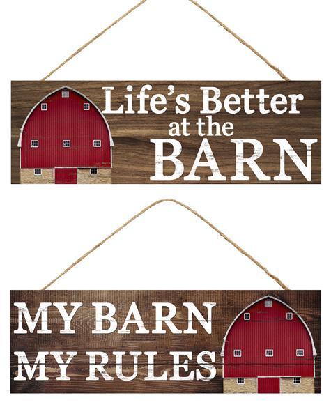 AP810199 15X5 Wood Sign Brown/Red/White