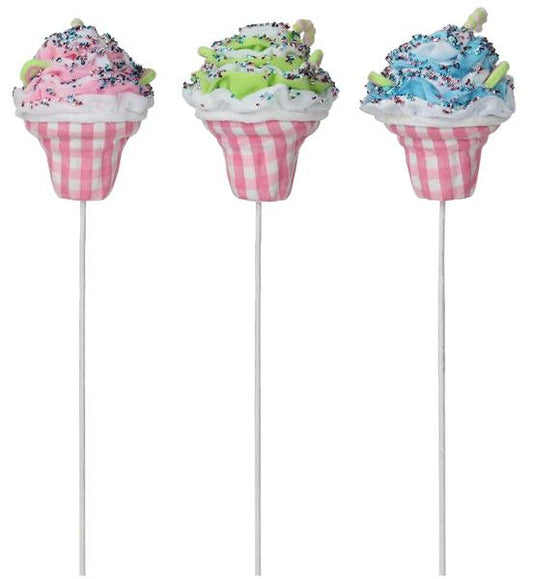 XS1081    23"L Cupcake Spray    Lime/Pink/Blue