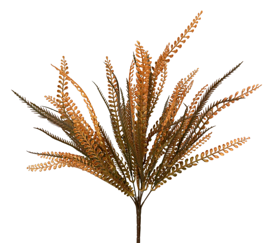 57355OR   H20"    Plastic Leaves BushX7   Orange/Brown