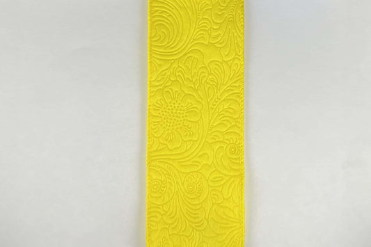 42466-40-22    2.5"X10YDS     Embossed Flower   Dffodil/Yellow