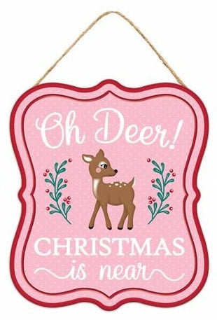 MD0985  7"L x 6"H Christmas Asst Embossed Sign