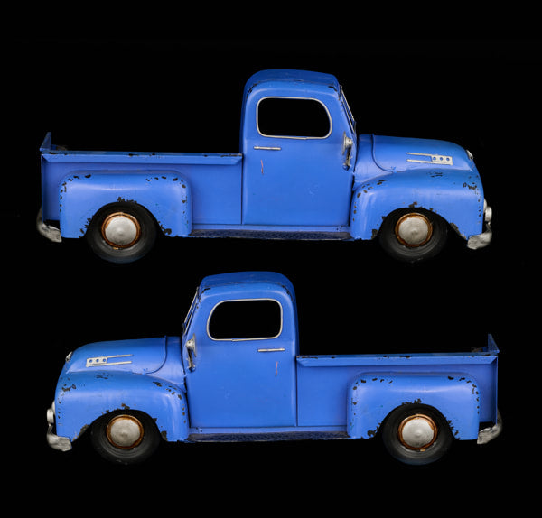 15.75"L x 6.5"H Metal Half Truck  Blue