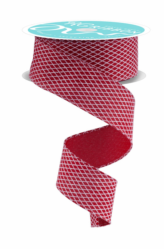 RGF169524   1.5" x 10yd Mini Harlequin    Red/White