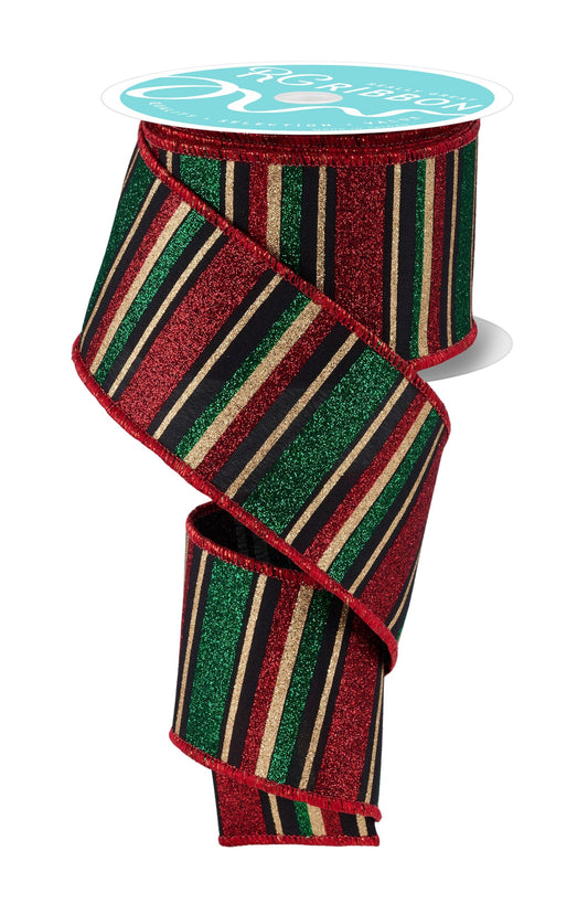RGF191302    2.5" x 10yd Horizontal Stripe   Black/Red/Emrld/Gold