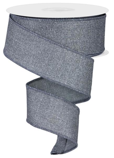 RGE138010  1.5" x 10yd Fine Glitter On Royal Light Grey