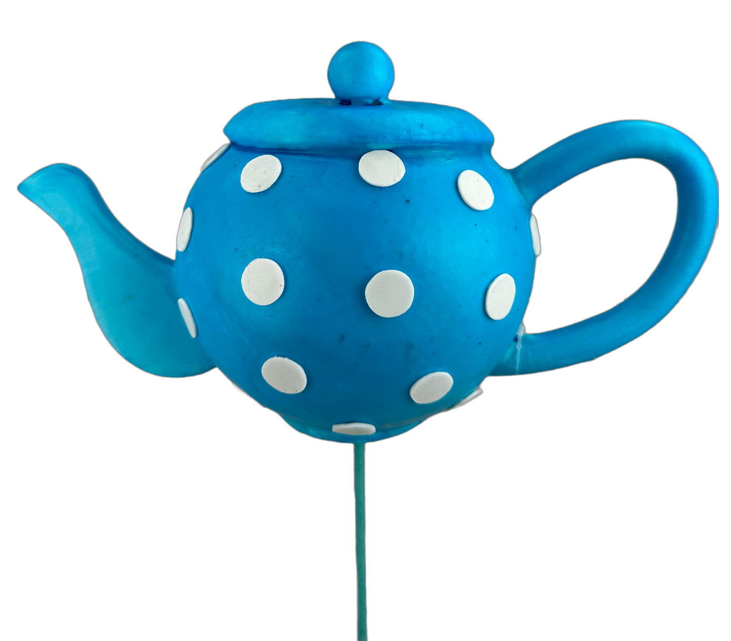 63412BL    H18    Polkadot Tea Pot Pick   Blue/White