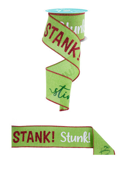 RGF147933  2.5" x 10yd Stink Stank Stunk On Ryl Lime/Red/White/Emerald
