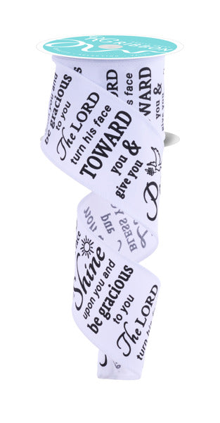 RGF156927  2.5" x 10yd The Lord Bless You White/Black