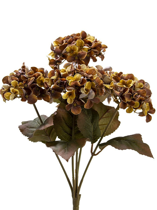 2752062YB     17" HYDRANGEA BUSH   YELLOW BROWN