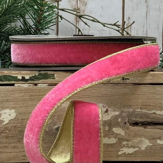 ds050584   1"X10Y   dstevens VP  Lush Velvet Back  Pink Lemonade