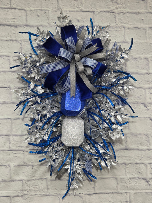 Blue & Silver Elegant Christmas Swag